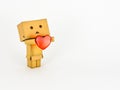 Danbo holding a heart Royalty Free Stock Photo