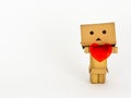 Danbo holding a heart Royalty Free Stock Photo