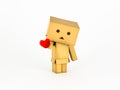 Danbo holding a heart