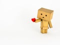 Danbo holding a heart Royalty Free Stock Photo