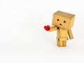 Danbo holding a heart