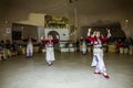 Dance artists in national Turkish costume in a restaurant