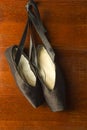 Dance Ballet Pointes Shoes on Old Vintage Background