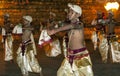 Dance of Beetle dancers perform along the streets of Kandy during the Esala Perahera in Sri Lanka.