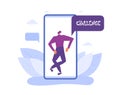 Dance challenge flat vector social media announce Royalty Free Stock Photo