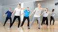 Adult people training in dance studio Royalty Free Stock Photo