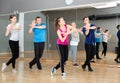 Adult people training in dance studio Royalty Free Stock Photo