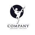 Dance club logo,Ballerina in dance logo