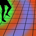 Dance on the colorful checkered floor