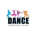 Dance competition or dancing logo design vector Royalty Free Stock Photo