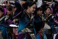 Japanese Female Dancer Kimono arms extended overhead Royalty Free Stock Photo