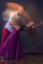 Dance couple motion blur long exposure Royalty Free Stock Photo