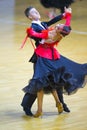 Dance Couple of Nikita Senin and Alexadnra Buzuk Performs Youth Standard European Program Royalty Free Stock Photo