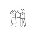 Dance, couple, parents icon. Element of family life icon. Thin line icon for website design and development, app development.