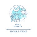Dance etiquette turquoise concept icon Royalty Free Stock Photo