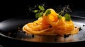 Ethereal Pasta Reverie: Within the dance of gastronomic dreams, ethereal angel hair pasta gracefully