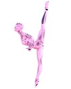 Dance gymnast robot woman. Metal pink droid