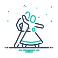 Mix icon for Dance, dancing and couple Royalty Free Stock Photo
