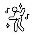dance icon linear logo mark in black and white Royalty Free Stock Photo