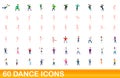 60 dance icons set, cartoon style Royalty Free Stock Photo