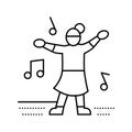dance kid leisure line icon vector illustration