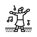 dance kid leisure line icon vector illustration