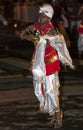 A Dance of Kothala performer parades through the streets of Kandy during the Esala Perahera in Sri Lanka.