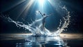 The Dance of Light: A Play of Shadows and Reflections in Soapy Water generative AI