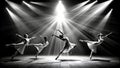 The Dance of Light and Shadow: A Playful Composition in Black and White Generative AI Digital art generation Royalty Free Stock Photo