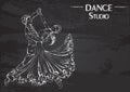 Dance line chalk ballroom dancing classic