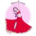 Dance line color belly dance Royalty Free Stock Photo