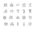 Dance line icons, signs, vector set, outline illustration concept