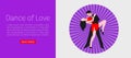 Dance Of Love Tango Or Dancing Party Web Vector Template. Cartoon Illustration Of Dancing Tango Couple Man And Woman