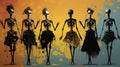 Dance Macabre: Whimsical Skeletons Grooving in Halloween Harmony.