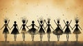 Dance Macabre: Whimsical Skeletons Grooving in Halloween Harmony.