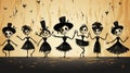 Dance Macabre: Whimsical Skeletons Grooving in Halloween Harmony.