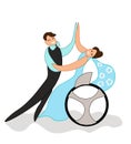 Dance of a man and a woman in a wheelchair Royalty Free Stock Photo