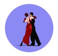 Dance pair in tango passion isolated vector sign