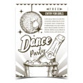 Dance Party With Alcohol Advertising Poster Vector Royalty Free Stock Photo