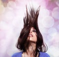 Dance and party concept - hair in motion Royalty Free Stock Photo