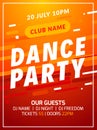 Dance party disco flyer poster music event banner template design. Party night modern background Royalty Free Stock Photo