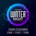 Dance party, dj battle poster design. Winter disco party. Royalty Free Stock Photo