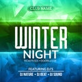 Dance party, dj battle poster design. Winter disco party. Music event flyer or banner illustration template