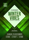 Dance party, dj battle poster design. Winter disco party. Music event flyer or banner