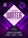 Dance party, dj battle poster design. Winter disco party. Music event flyer or banner illustration template Royalty Free Stock Photo