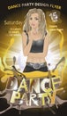 Dance party, ladies night flyer vector Royalty Free Stock Photo