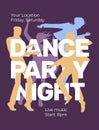 dance party night advertising poster, postcard. Royalty Free Stock Photo