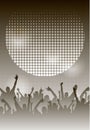 Dance Party Night Poster Monochrome Background Template. Vector Illustration Royalty Free Stock Photo