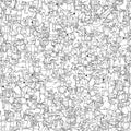 Dance party seamless pattern in black and white