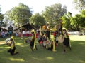 Bangalore, Karnataka, India - January 1, 2009 Dance performance artists performing Dollu Kunitha, popular drum dance of Karnataka